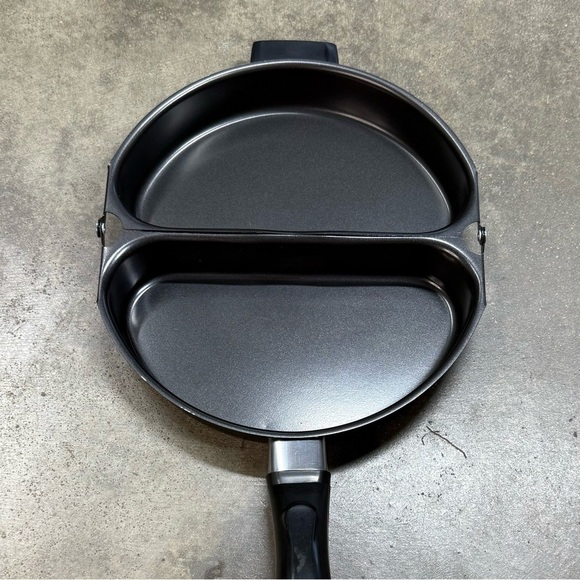 Nonstick Double Sided Folding Frying Pan Egg Poacher Skillet 3 Cup Cookers - Picture 5 of 10